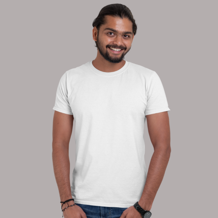 Plain White Round Neck T-shirt